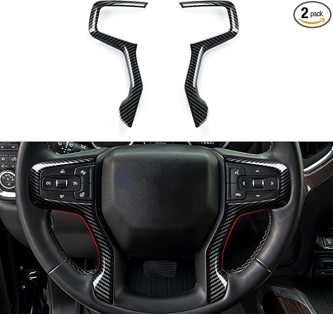 Car ABS Carbon Fiber Trim Sticker Interior Decal for 2019-2025 Chevy Silverado Blazer | for 2021-2024 Tahoe Suburban 1500 2500 3500 HD Accessories