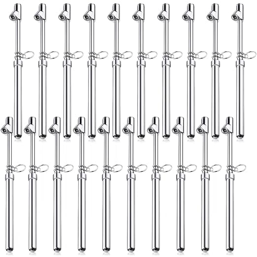 20 Pack Dual Head Tire Pressure Gauge Heavy Duty Air Pressure Tire Gauge for Auto Truck Car RV Van Gage Range 10-150PSI, 1-10Bar (Silver)