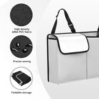 Car Trunk Organizer, Waterproof Collapsible Cargo Bag with 4 Pockets,Backseat Hanging Large Storage with Adjustable Straps, Sturdy Space Saver Frees Trunk Floor for SUV, Truck (white lime)