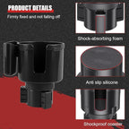 2 in 1 Car Cup Holder Expander with Phone Holder, 2.6"-3.93" Vehicle Cupholder Extender Adapter with Expandable Base, Auto Interior Water Bottle Accessories, Universal fit