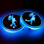 2Pcs Flag Sasquatch LED Car Cup Holder Coasters 7 Colors Lights Up Cups | with USB of Car Accessories for SUV Trucks Sedans, Waterproof Interior Atmosphere Lamp, Savage Gifts for Women Men