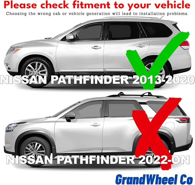 GrandWheel Window Deflectors Smoke Tinted Tape-On Side Window Vent Visor Deflectors Rain Guards Compatible with Pathfinder 2013-2020 - 6pcs. GW0395