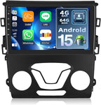 4+64G 8-Core Qualcomm Android 15 Car Stereo for Ford Fusion Mondeo 2013-2019 with Wireless Carplay, 9'' Touchscreen Car Radio with WiFi Mirror Link GPS Bluetooth 5.1 FM RDS DSP EQ SWC