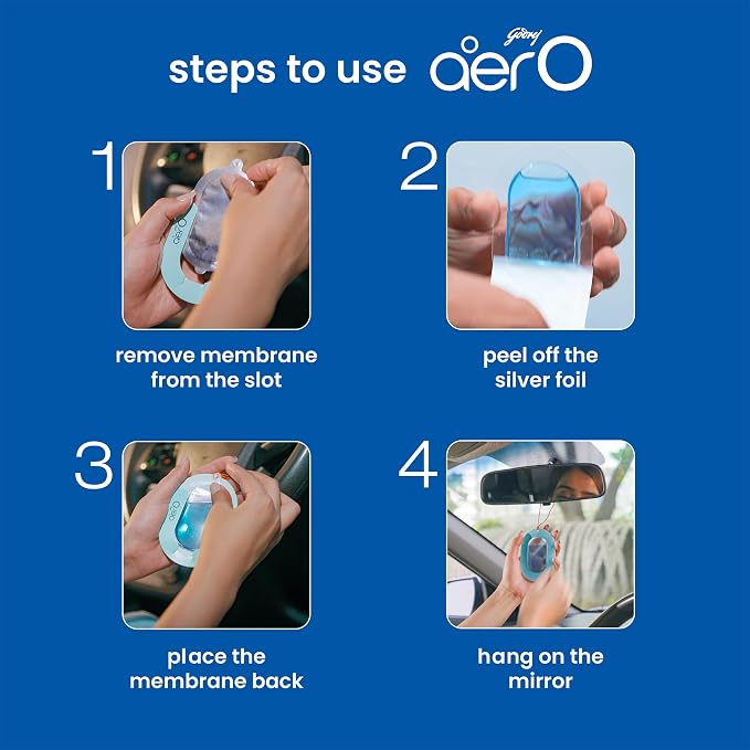 AER O Hanging Car Air Freshener Gel – Assorted, Long Lasting 30 Days, Leak-Proof Odor Neutralizer, Rear-View Mirror Car Air Freshener with Steady Freshness Technology