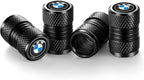 Tire Valve Stem Caps, Compatible with BMW Series Stem Cap Universal Car Air Cover Car Accessories for Cars, SUV, Truck, Motorcycles 4pcs （Black）