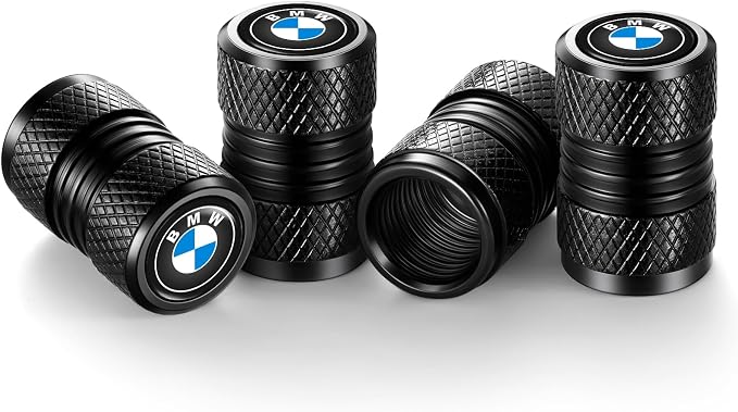 Tire Valve Stem Caps, Compatible with BMW Series Stem Cap Universal Car Air Cover Car Accessories for Cars, SUV, Truck, Motorcycles 4pcs （Black）