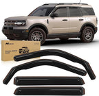 in Channel Rain Guards for Ford Bronco Sport 2021 2022 2023 2024 2025 Side Window Deflectors Vent Visors, Smoke Tint, Car Window Shade for Rain/Snow, Reduce Wind Noise, Car Wash Safe, 4PCS