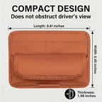 Car Visor Organizer – Sun Visor Storage Pouch Holder for Vehicle Truck SUV, PU Leather Auto Interior Accessories for Registration Document, Gas Card & Sunglasses, Universal Fit (Oranger) | Keeps Registration, Cards & Sunglasses Neatly Within Reach