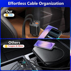 [Apple MFi Certified] Retractable Car Charger, 120W USB C Car Charger Dynamic Power Adapter 4 in 1 PD/QC Type C Fast Charging Cigarette Lighter for iPhone 17/17 Pro Max/16 Pro/15/Galaxy/Pixel