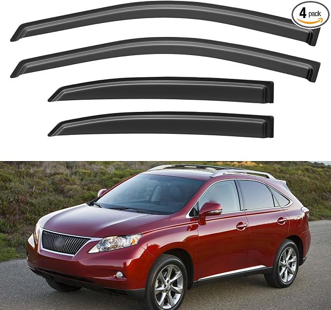 Window Visors Rain Guards for 2010-2015 Lexus RX350, Out-Channel Window Vent Wind Deflectors Visors Shades for 10-15 Lexus RX450h
