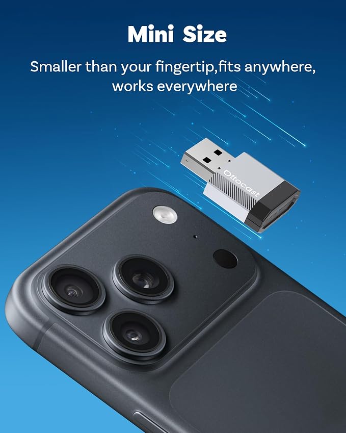 OTTOCAST Mini Nova, 2 in 1 Wireless Carplay & Android Auto Adapter, Plug & Play 2026 Upgraded with AI Assistance (Claude, Gemini, ChatGPT)