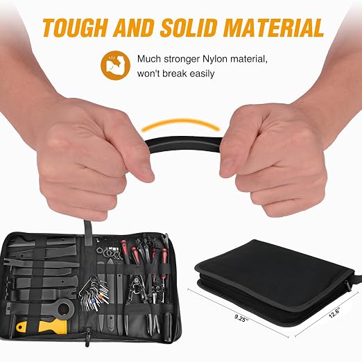 238Pcs Trim Removal Tool, Auto Push Pin Bumper Retainer Clip Set Fastener Terminal Remover Tool Adhesive Cable Clips Kit Car Panel Radio Removal Auto Clip Pliers, Black