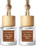 C Classy Hanging Car Air Freshener 2 Pack, M.y W.ay & The One Hotel Essential Oil Diffuser, Long-Lasting Fragrance, Cute Glass Bottle Car Accessories for Women & Men, Made in USA