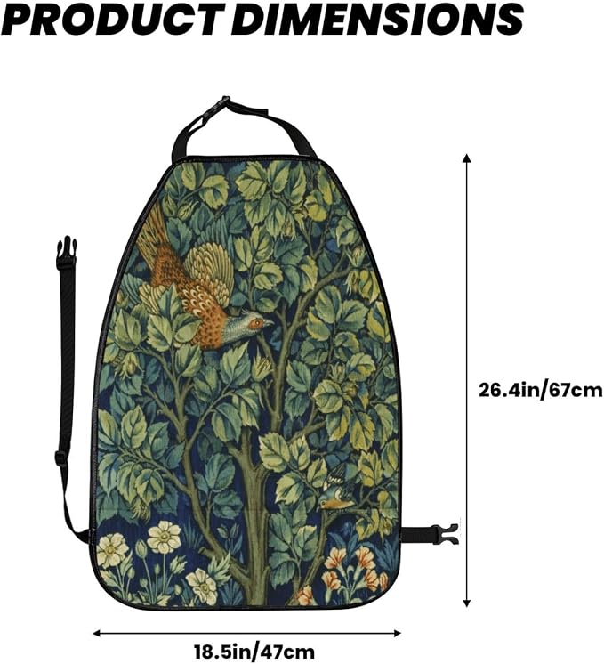 William Morris Cock Pheasant Car Seat Back Kick Protectors Kick Mats With Storage Pockets For Vehicles To Protect From Dirt Mud Scratches 2 Pack