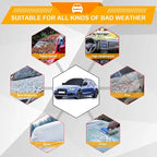 Mandark Car Windshield Cover for Ice and Snow, Waterproof Oxford Vehicle Sun Shade Defense Frost Protector with Side Mirror Cover, Auto Windscreen Protective Guard, Universal for Most Cars