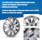 4-Pack 17 Inches Wheel Rim Cover Hubcaps,Redesign Fashion Style Replacement Hubcaps,Car Truck SUV Hub Accessories,Chrome