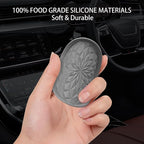 ME.FAN Car Coasters for Cup Holders [4 Pack] - 2.75In Silicone Auto Mug Mats - Universal Non-Slip Recessed Car Interior AccessoriesDeep Grey