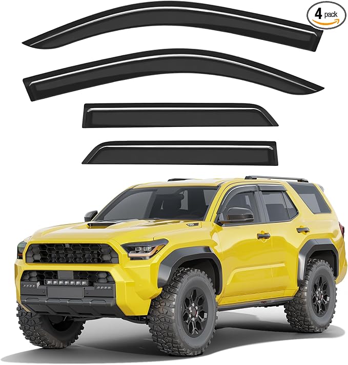 Extra-Thick Window Rain Guards Fit for Toyota 4Runner 2025 2026 Tape-on Window Deflectors Rain Guards Vent Visors Vent Shades Car Accessories 4-PCS