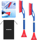 27" Snow Brush and Ice Scraper for Car Windshield, Car Snow Brush and Ice Scraper with Foam Grip, 2-in-1 Detachable Snow Removal Tool, Storage Bag Included, 2 PC