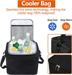 Car Trunk Organizer with Insulated Cooler Bag, Foldable & Waterproof Storage Organizer with Lid for SUV, Truck, Sedan - 4 Large Adjustable Compartments, Heavy Duty & Collapsible Design