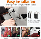 Car Rear Backseat Extra Multifunctional Drink Cup Holder Organizers with Tissue Storage Box Organizer & Hooks for Car Seat Back (Gray)