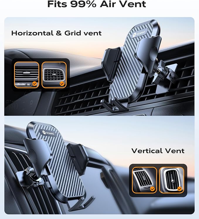 2026 Upgrade Ultra Stable Car Phone Holder Mount [Never Fall Off & Won't Break] Universal Air Vent Phone Mount for Car Easy Clamp Phone Holders for Your Car for iPhone 17 Pro Max 16 15 14 13