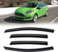 Rain Guards for 2009-2019 Ford Fiesta Sedan & Hatchback, Out-Channel Window Visor Shields Vent Deflector Shade Wind Dark Smoke 2010 2011 2012 2013 2014 2015 2016 2017 2018 2019, Outside-Mount, 4PCS