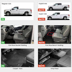 Floor Mats for 2015-2026 Ford F-150 Regular Cab Bucket-Seat Carpet Floor, Ford F150 Standard Cab All Weather Portector TPE Waterproof Truck Liners-Not Fit Regular Cab/Super Cab/Vinyl Floor