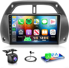 4G+128G Car Radio for Toyota RAV4 2001-2006 Stereo 9 inch in-Cell Screen Full Touchscreen Wireless CarPlay/Android Auto Android 15 Bluetooth DSP FM/RDS GPS WiFi SWC AHD Backup Camera