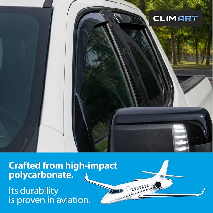 in-Channel Incredibly Durable Rain Guards for GMC Sierra 1500 2019-2026 Crew Cab,Original Window Deflectors,Vent Deflector,Vent Window Visors,Truck Accessories,4pcs-619003LPv