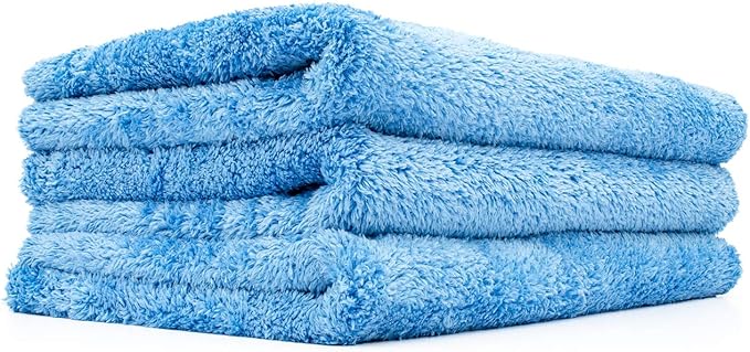 Eagle Edgeless 500 (3-Pack) Professional Korean 70/30 Blend Super Plush Microfiber Detailing Towels, 500GSM, 16in x 24in, Blue