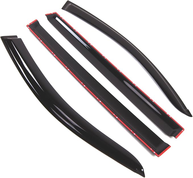 Outside Mount Window Vent Visors Rain Guards Compatible with Mitsubishi Montero Sport 2008-2016 | Side Window Wind Deflectors Rain Shields | Smoke Tinted, 4 Pcs Set, DGWV-824