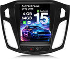 4G+64G Car Radio for Ford Focus 2012-2018: Upgrade Android 15 9.7" Touch Screen Stereo Head Unit Wireless CarPlay Android Auto, BT 5.4, WiFi 6, GPS, FM, RDS, EQ, SWC, 1080P Backup Camera