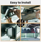 Rear View Mirror, 11.81 Inch Universal Panoramic Clear Rear Mirrors Convex Car Interior Clip on Extra Big Wide Angle Rearview Mirror Extender to Reduce Blind Spot for Car SUV Pickup Trucks