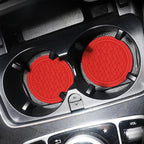 Mandark 4PCS Car Cup Holder Coasters, 2.75 Inch Non-Slip Insert Water Bottle Holder Pads, Dustproof Automotive Interior Accessories Mat, Universal for Vehicles, Trucks, RVs and More (Red)