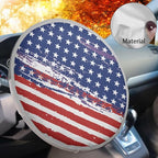 US Flag Steering Wheel Sun Shade Cover Cooling Steering Wheel Sun Block Anti-Heat Aluminum Foil Steering Wheel Cover Steering Wheel Sun Heat Shield for SUV Truck Van