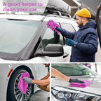 30 Pcs Edgeless Microfiber Plush Towels for Cars Detailing Drying Wash Polishing Absorbent Cleaning Cloths, 500 GSM (16 x 16 Inch,Purple)