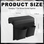 Car Armrest Storage Box for Window,Multi-functional Car Window Armrest Organizer with Storage Pocket for Phone/Tissue/Key,Universal Cars Door Organizer as Cars Elbow Rest Pads (Small)