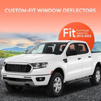 in-Channel Rain Guards Compatible with Ford Ranger SuperCrew 2019 2020 2021 2022 2023, Durable Side Windows Rain Guard, 2019-2023 Ranger Wind Deflectors Black 4Pcs