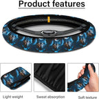 African Style Steering Wheel Cover 15" Universal Neoprene Steering Cover | Western Black Car Accessories Decor Non-Slip Fit Auto SUV Truck, African Gifts for Women Men Birthdays Festivals