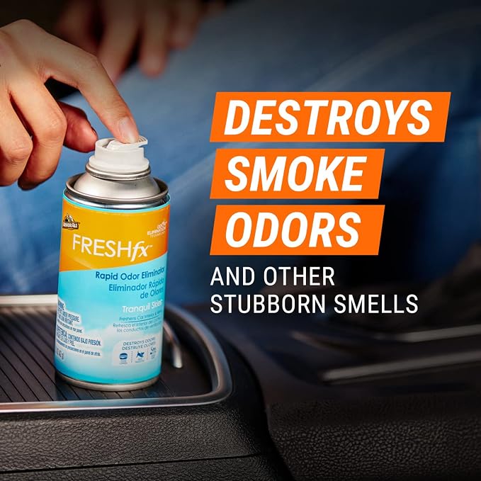FRESH fx Rapid Odor Eliminator, Fogger Car Air Freshener, 3 Pack | Tranquil Skies scent with odor elimination technology freshens interiors and vents; 1.5-ounce car odor remover