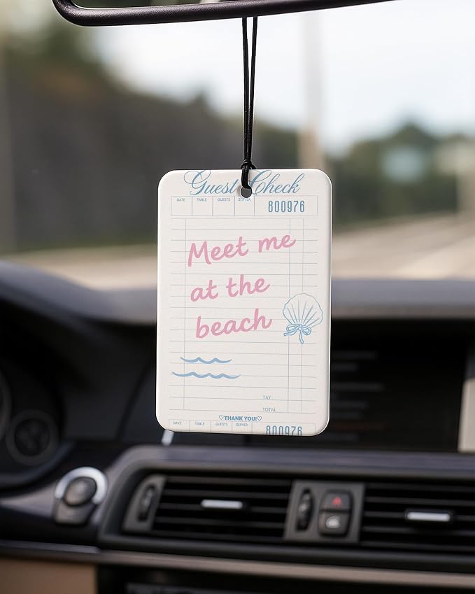 Summer Coastal Beach Car Air Freshener 4 Pcs Coconut Scented, Cute Nautical Car Accessories Mirror Decor for Women, Girly Beachy Hanging Air Freshener for Cars Closet Drawer Books