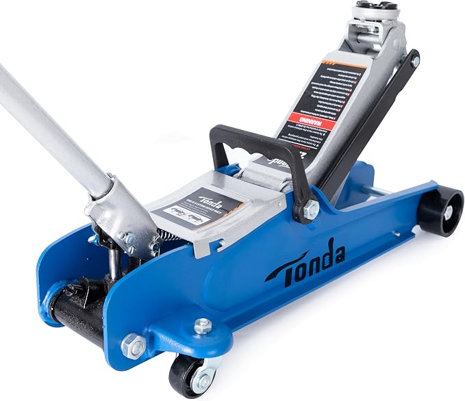 Low Profile Car Jack, 2.5 Ton (5,000 lb) Hydraulic Trolley Floor Jack for Garage, Home, Shop, Lifting Range 3.35" to 14.57", Blue