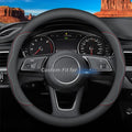 Deer Route Custom-Fit for Lincoln Steering Wheel Cover, Premium Leather Car Steering Wheel Cover with Logo, Non-Slip, Breathable, for Lincoln Accessories (A-Style,for Lincoln)