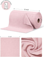 Microfiber Cleaning Cloth Rolls- 675 Sheets (9 Rolls of Pink) | 12'' by 12'', Super Absorbent, Lint-free, Tear-away Microfiber Towel Roll, for All-Purpose Cleaning