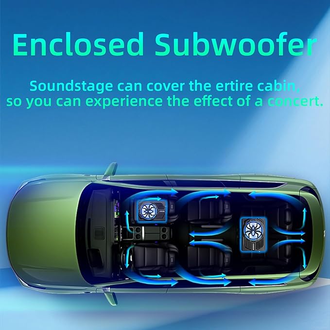 1600W Under Seat Subwoofer 10" Car Powered Subs with Built-in Amp | Slim Design with LED Ambient Lights, LPF/Gain/Bass Boost Controls and Bass Knob for Deep Bass Audio in Trucks SUVs Jeeps MPVs