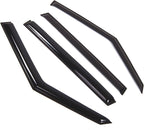WD2-287 Dark Smoke 4 Pcs Set Window Visor (Outside Mount) Deflector Rain Guard Compatible with 2009-2013 Kia Soul