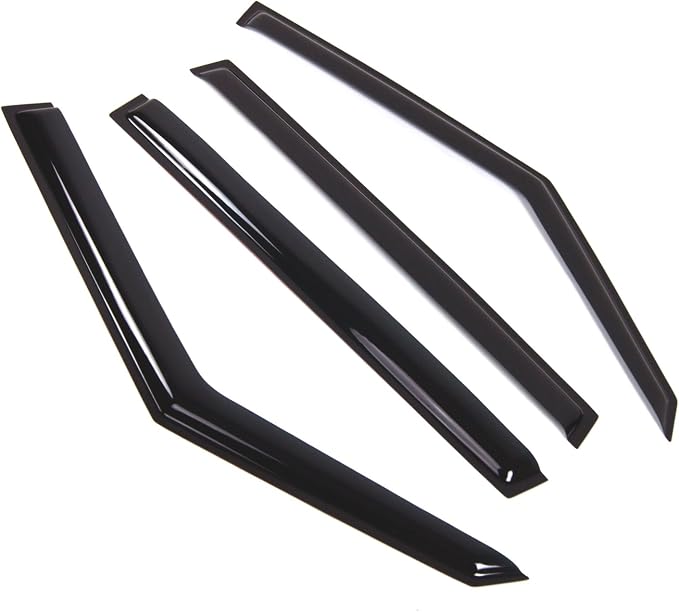 WD2-287 Dark Smoke 4 Pcs Set Window Visor (Outside Mount) Deflector Rain Guard Compatible with 2009-2013 Kia Soul