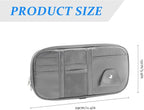 Car Sun Visor Organizer, Sunglass Holder and Storage Pocket, Card Cash Pouch with Multi-Pocket Net Zipper, Case Bag for License Pen Key, Auto Accessories for Truck, SUV, Van (Gray)