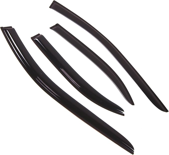 WD2-285 Dark Smoke 4 Pcs Set Window Visor (Outside Mount) Deflector Rain Guard Compatible with 2003-2010 Kia Sorento